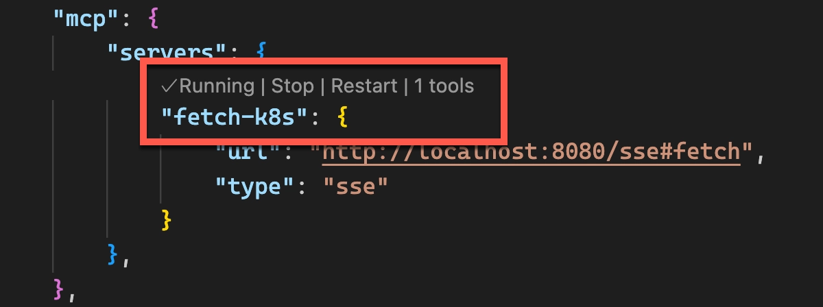 VS Code MCP running